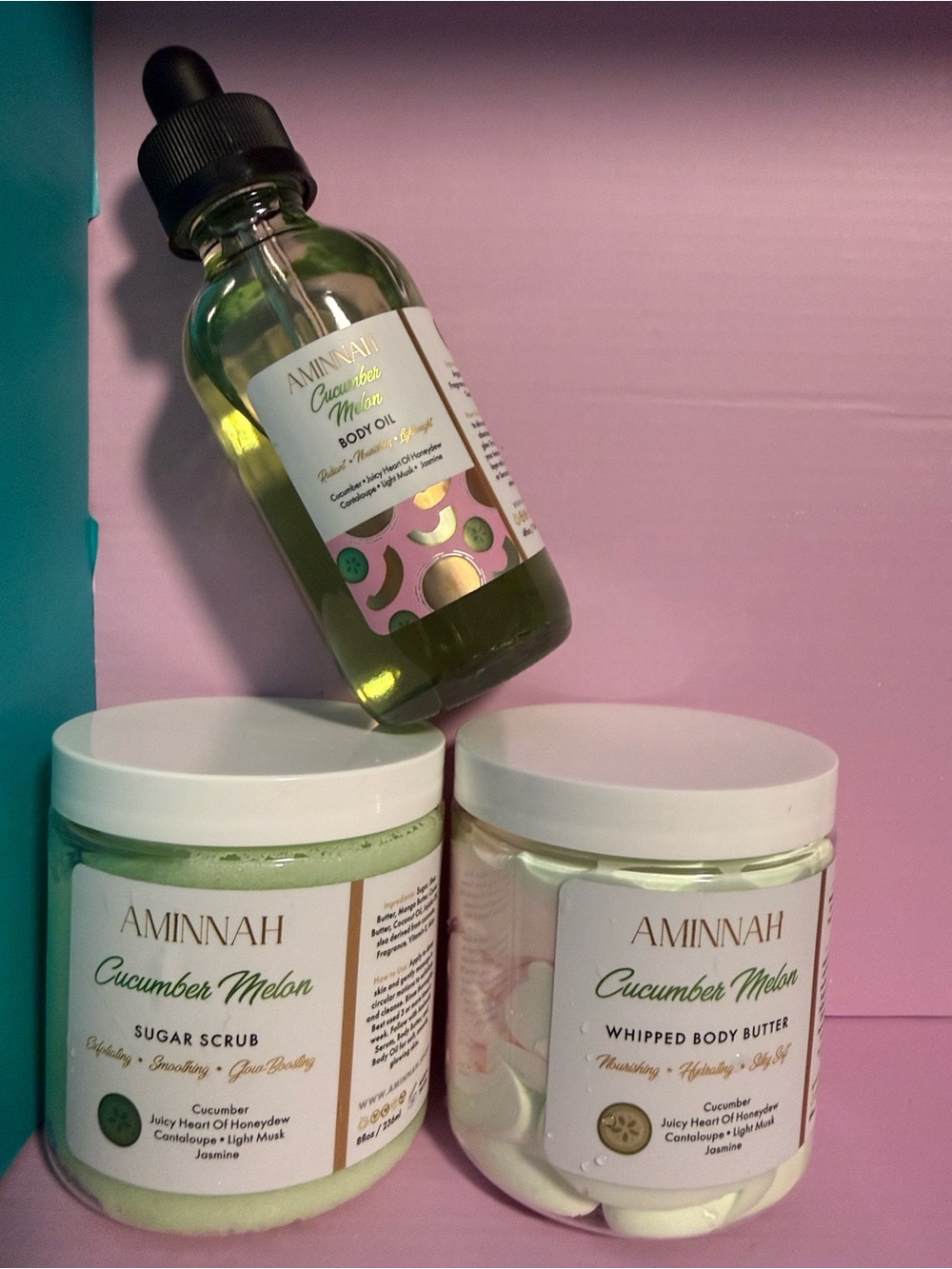 🆕🆕🆕🆕Aminnah Cucumber Melon 3 piece Body Set